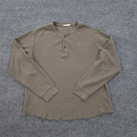 Marine Layer Other - Marine Layer Shirt Mens Small Brown Waffle Henley Thermal Supima USA Huckberry